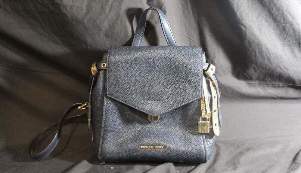 Michael Kors Bristol Mini Leather Backpack in Navy
